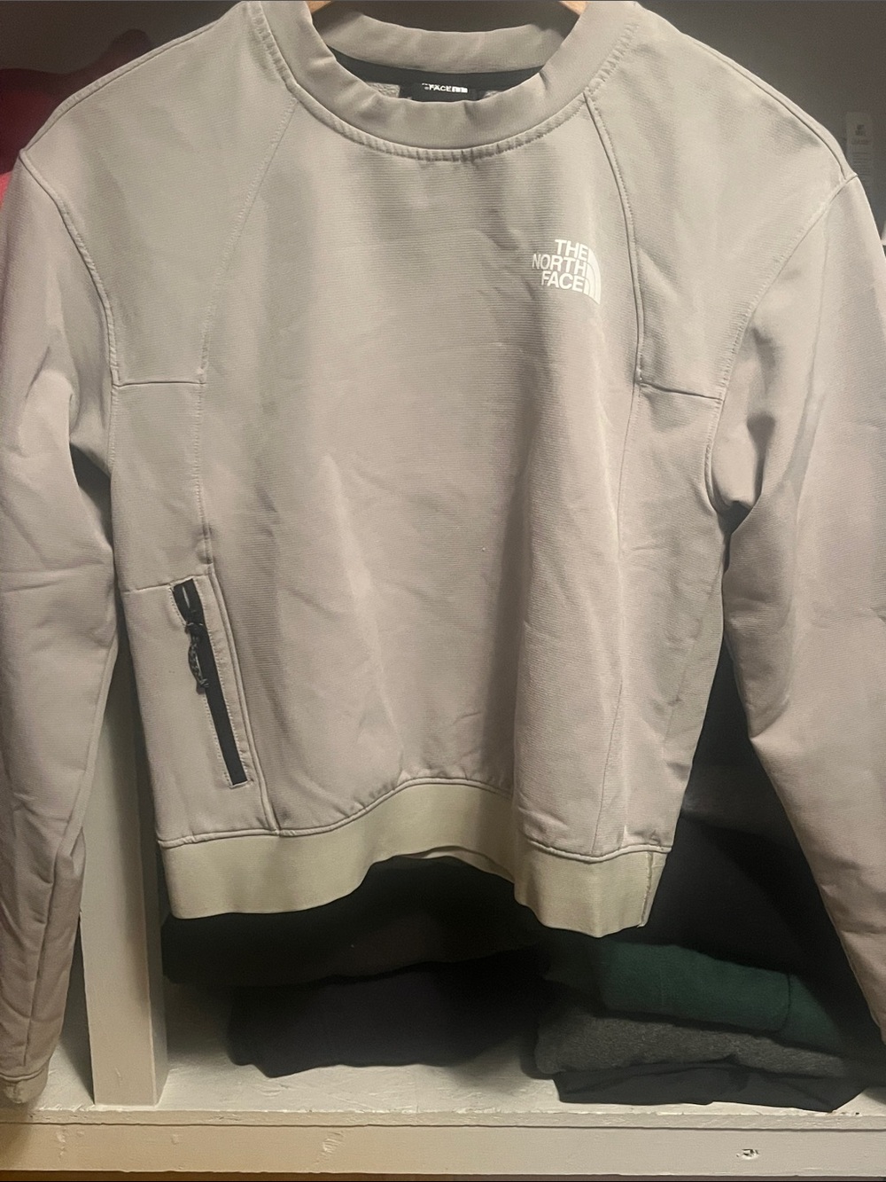 The North Face Light Gray Windbreaker Crew